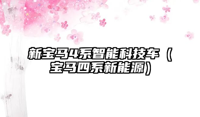 新寶馬4系智能科技車（寶馬四系新能源）