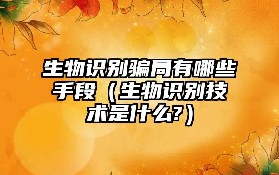 生物識(shí)別騙局有哪些手段（生物識(shí)別技術(shù)是什么?）